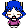 Cat Icon Maker Beispiel mit blauem Bob und pinkem Pullover